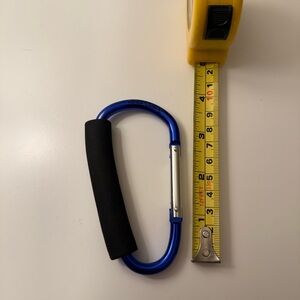 Jumbo Blue Carabiner Large D Ring Snap Hook Key Chain Black Cushion Grip